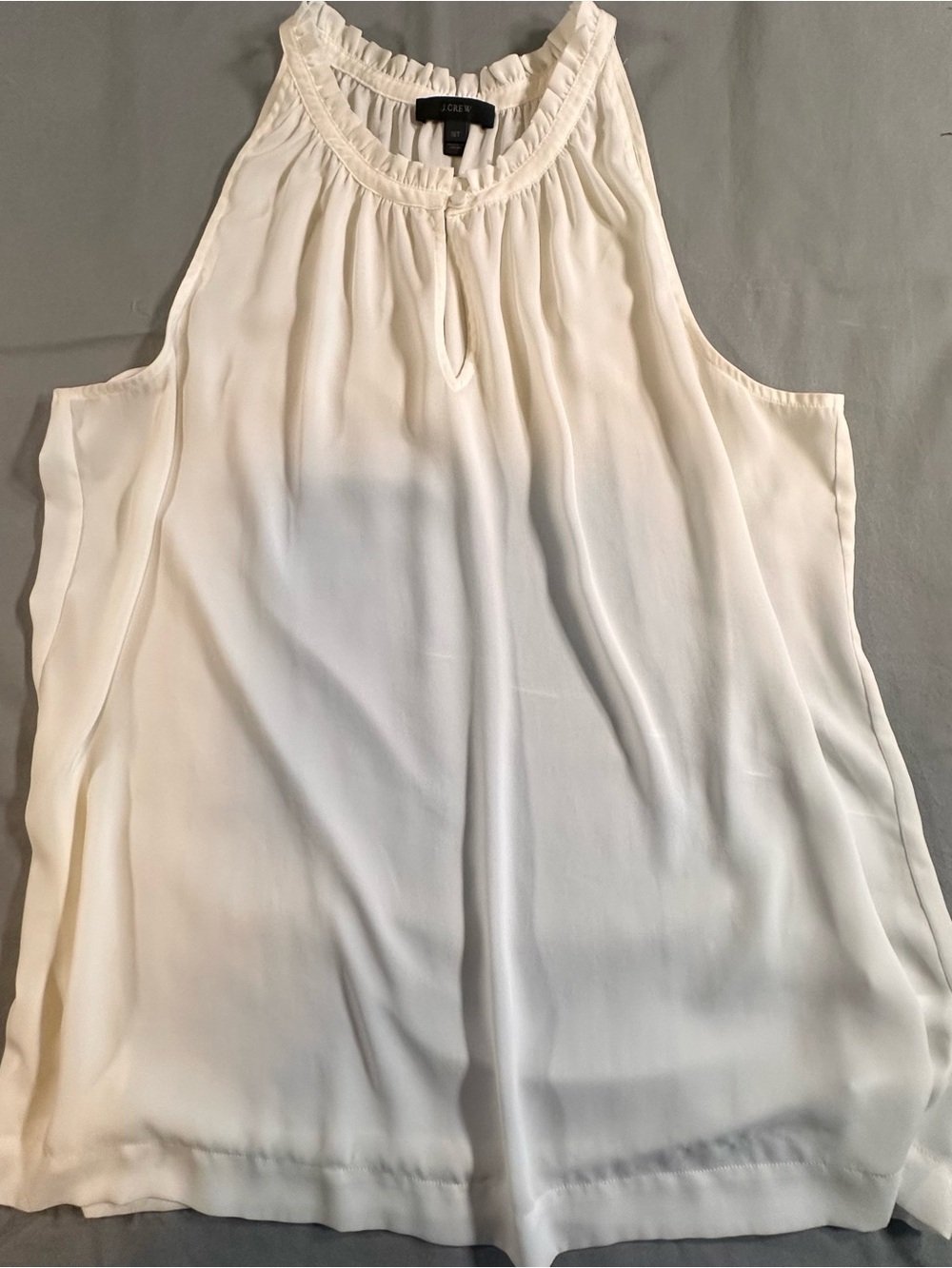 J. Crew Cream Ruffle-Trim Sleeveless Camisole casual BoHo feminine